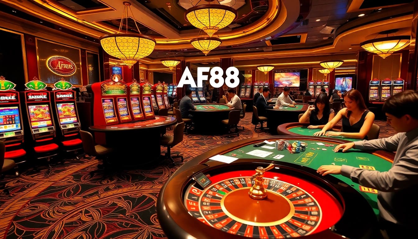 Experience thrilling gameplay at AF88 with vibrant tables and engaging slot machines.