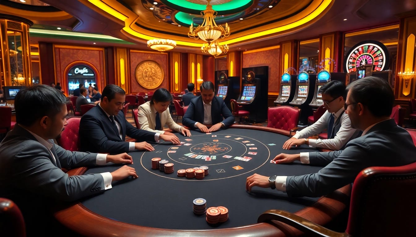 Experience thrilling gameplay at the poker table in the captivating casino scene of newphim.