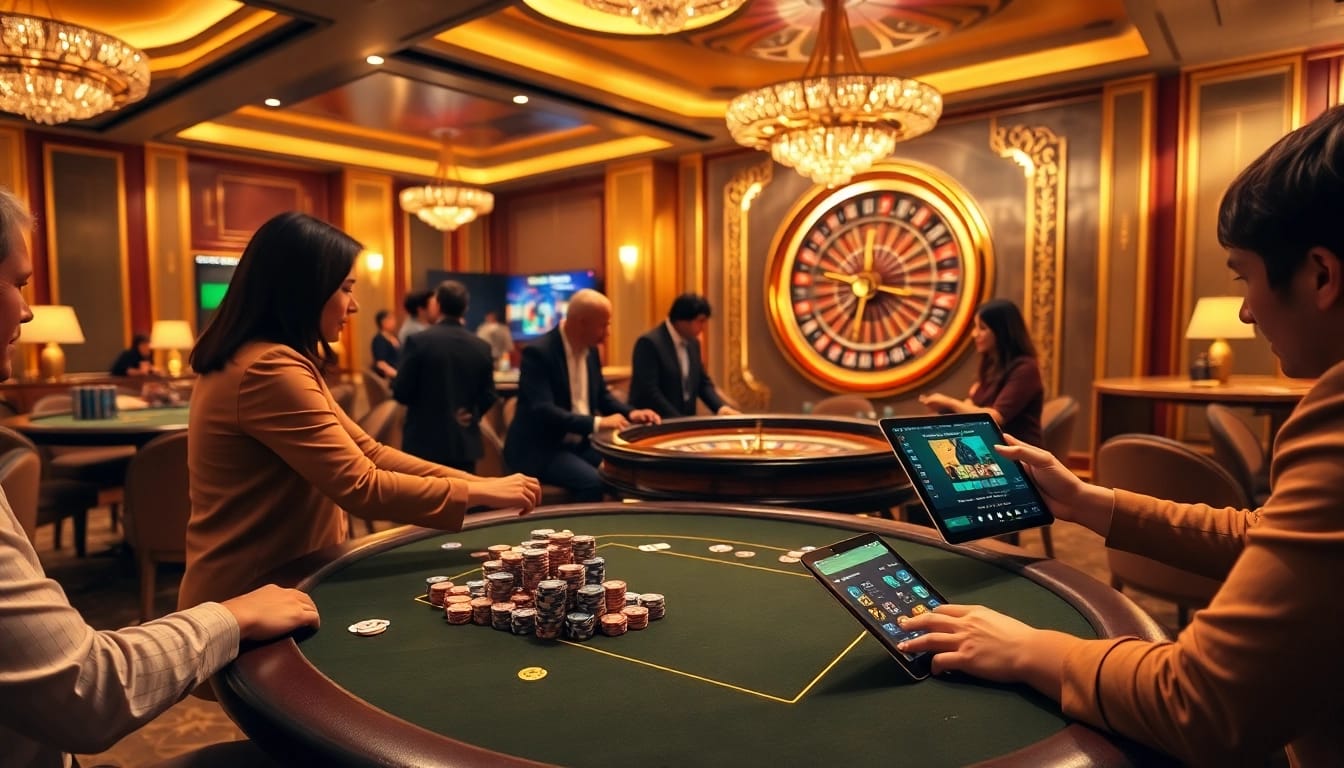 Playing at an exciting casino table while engaging with ok9 for an unforgettable gambling experience.