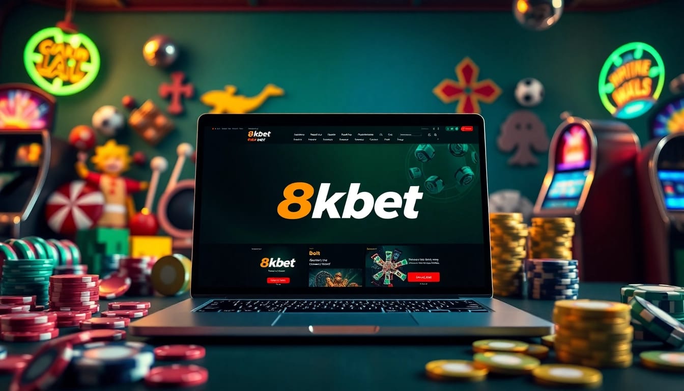 8kbet online betting interface with sports and casino visuals