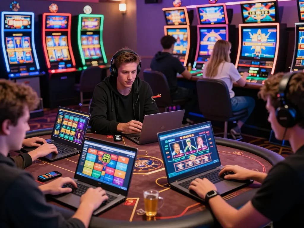 Engaged players experiencing the thrill of 23win online casino games in a vibrant digital environment.