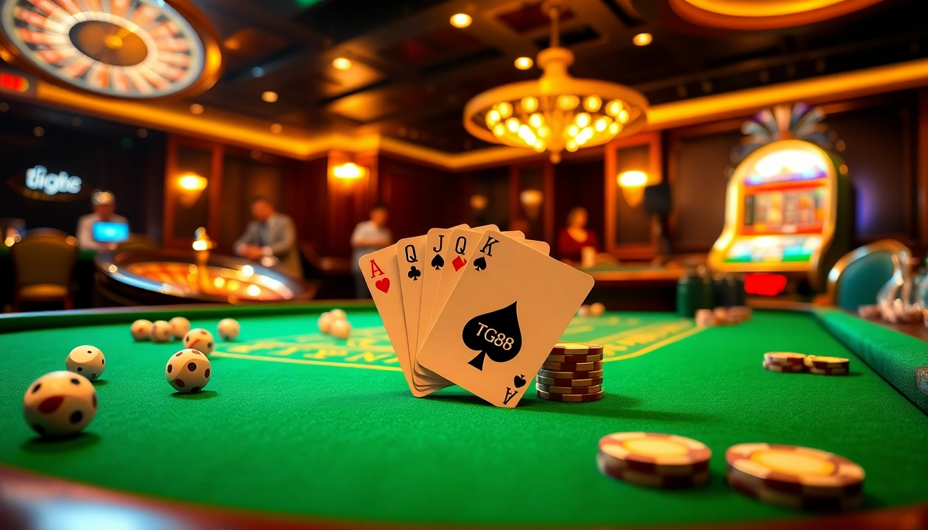 https://tg88.actor/ showcasing a professional gambler placing strategic bets with poker chips and cards