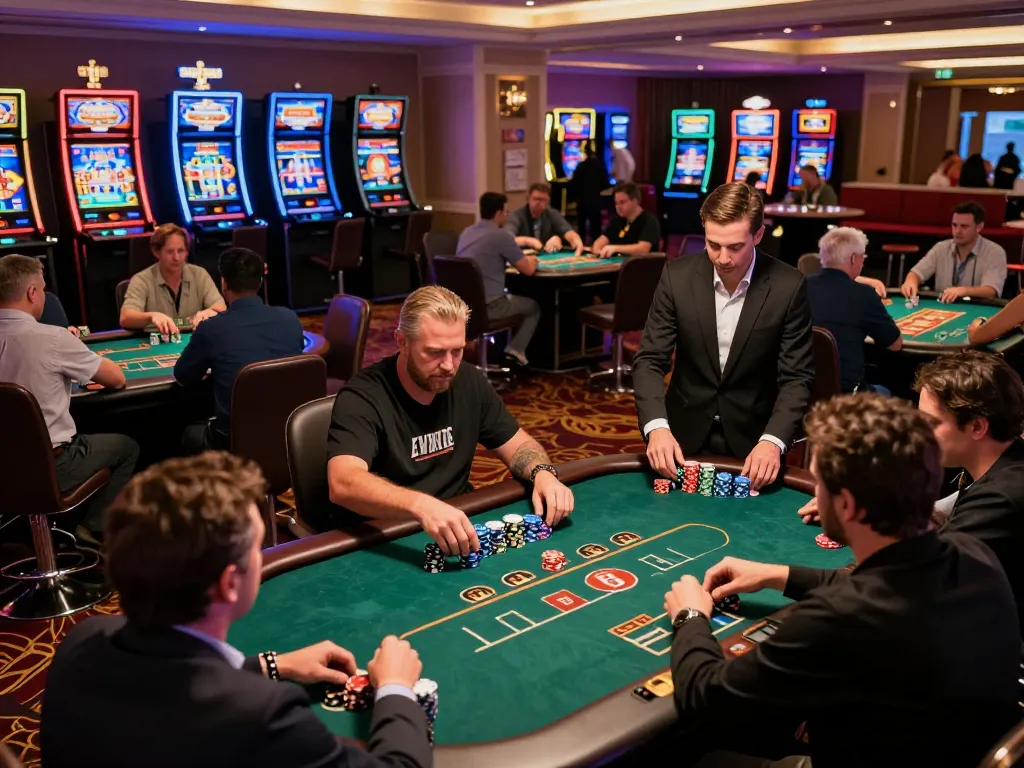 Players engaged in a high-stakes poker game at 68win com, showcasing excitement and strategy.