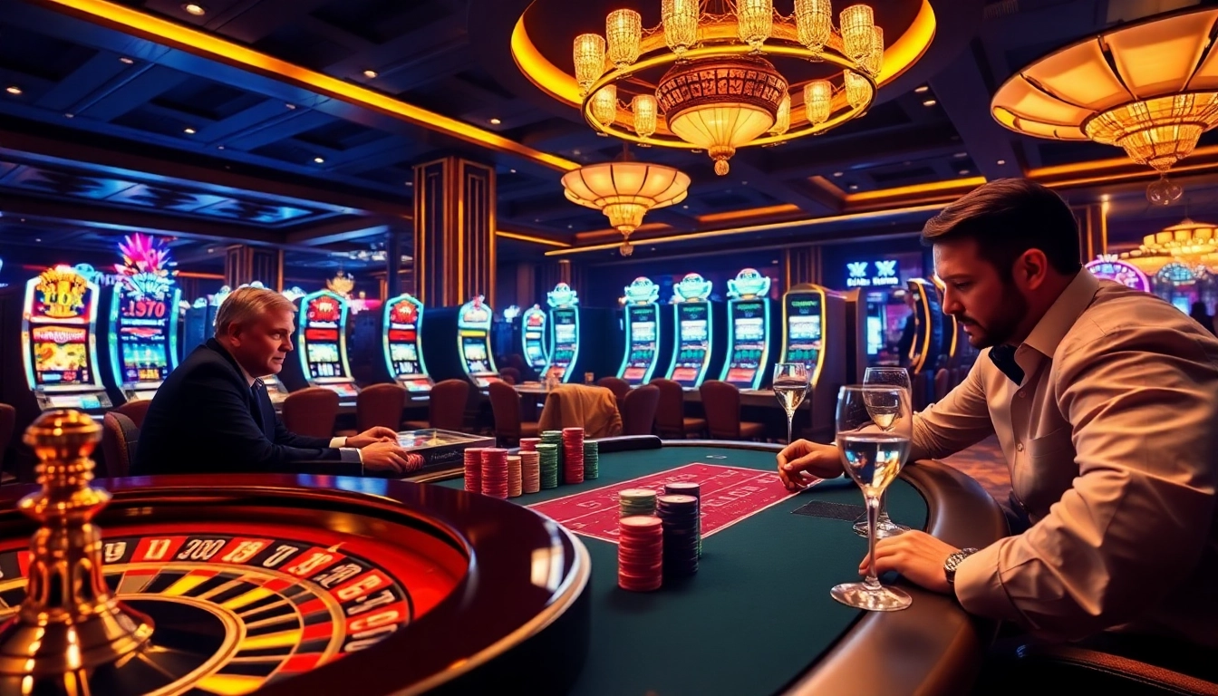 Engaging poker players strategizing their next move at XX 88, with vibrant casino elements in play.
