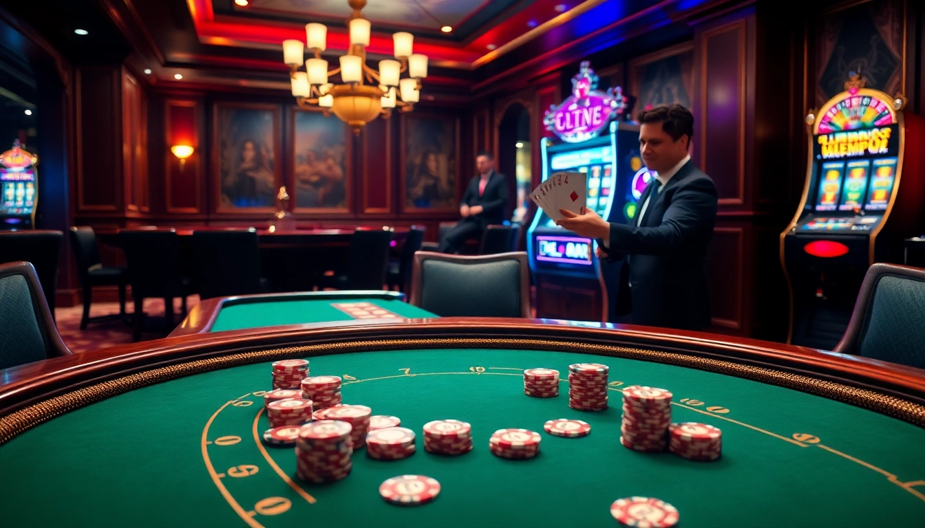 Experience the thrill of winning at the luxurious casino tables from https://789f.site/ featuring vibrant poker chips and roulette wheels.