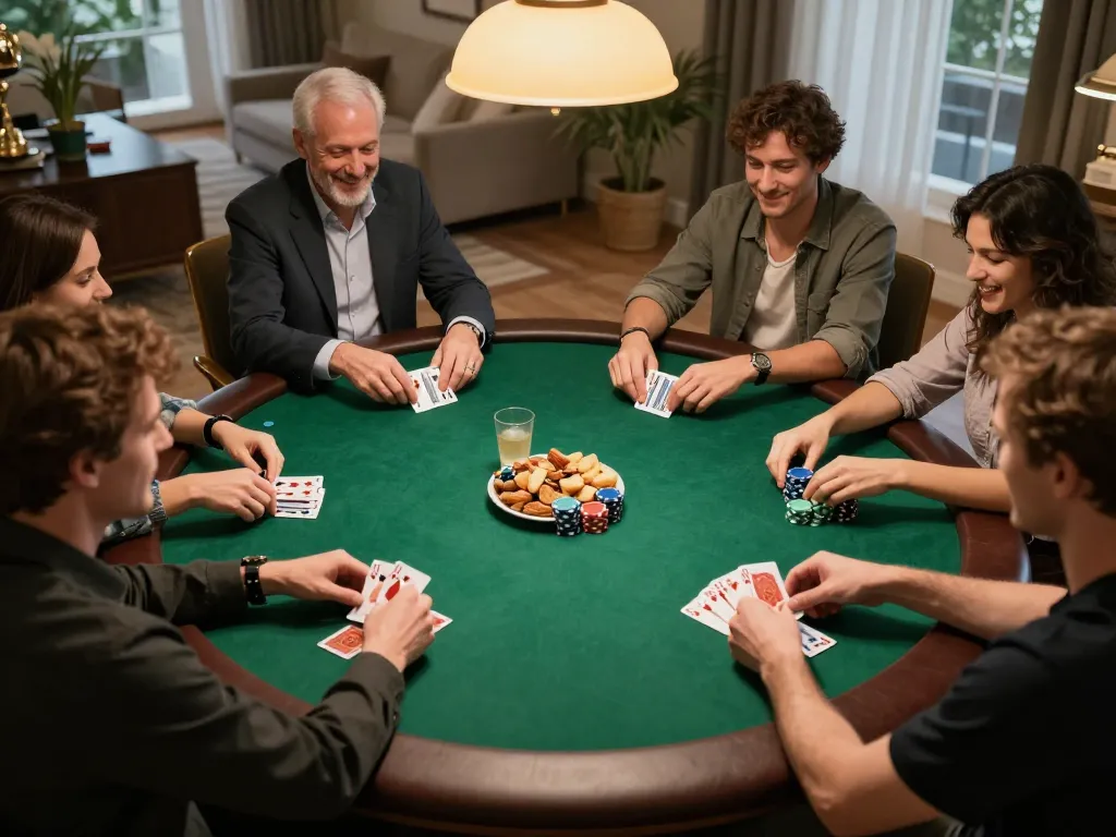 Players enjoying a strategic poker game at home featuring 888New atmosphere and excitement.