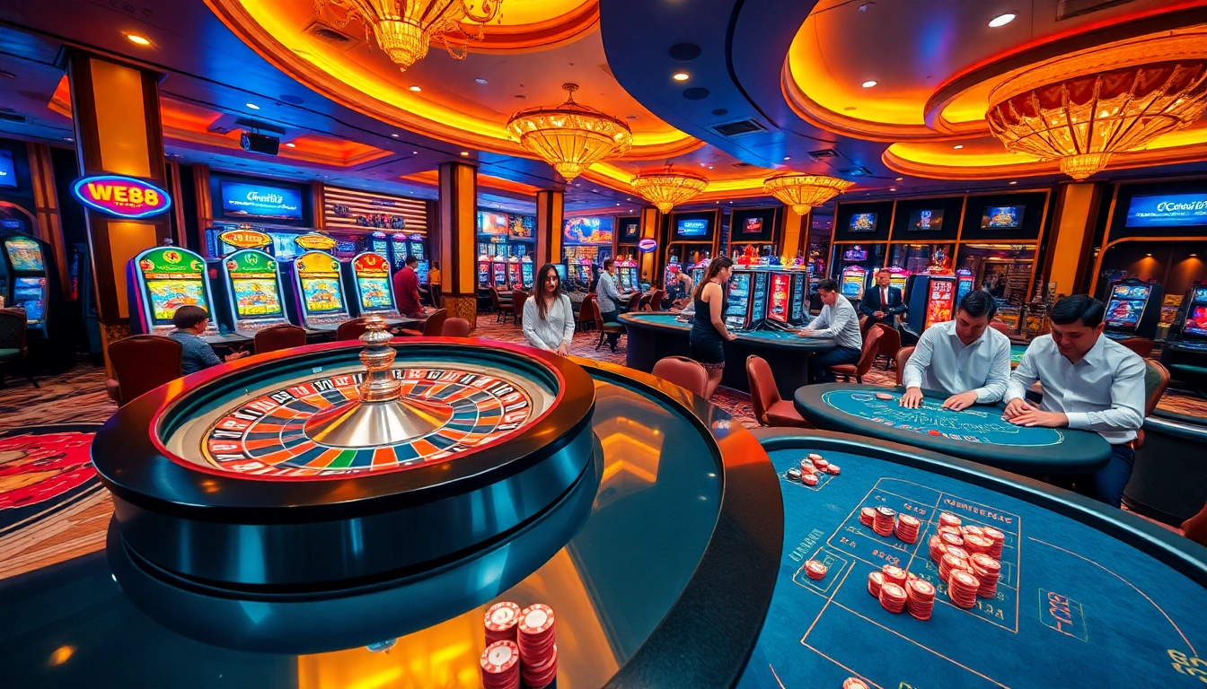 Engage in thrilling gameplay at WE88 casino, featuring vibrant slot machines and exciting table games.