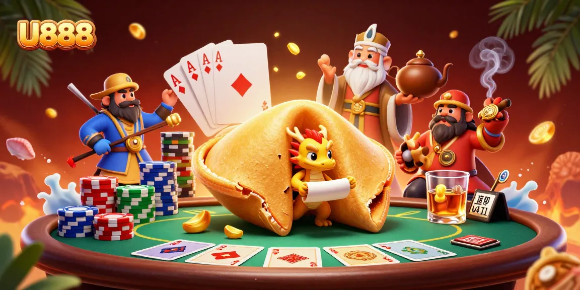 Engage with U888 by exploring a rich scene of vibrant casino elements and legendary characters.