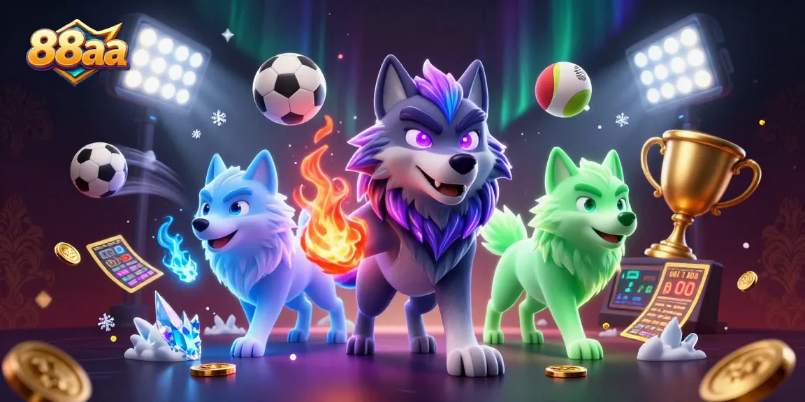 Experience thrilling games with 88aa as spectral wolves lead the action in a dynamic 3D scene.