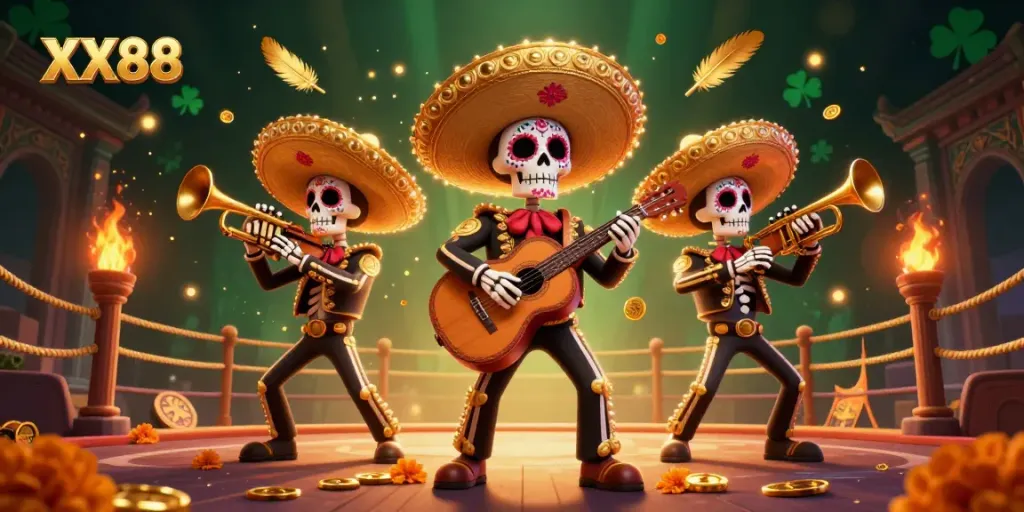 Engaging gameplay scene featuring the lively XX88 mariachi band amidst dynamic casino elements.