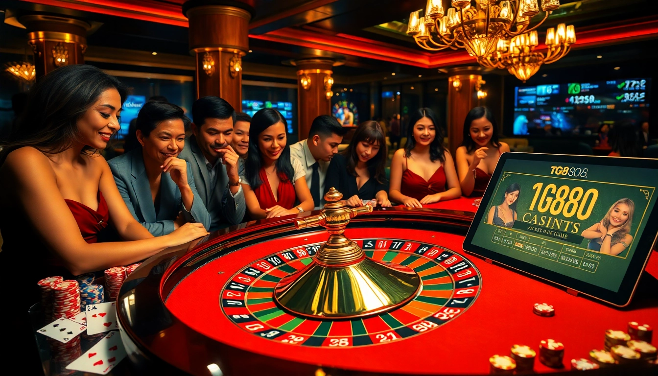 The roulette table at https://tg88.cafe/ showcases excitement with vibrant chips and engaged players.
