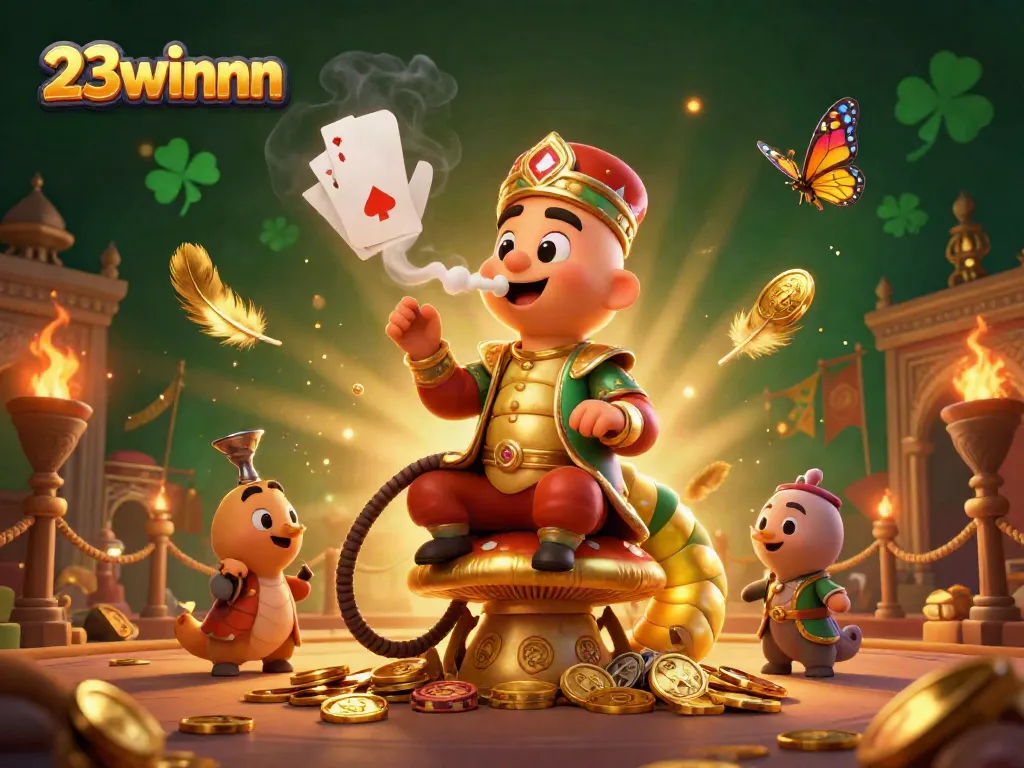 Experience thrilling gameplay at 23winnn with a vibrant illustration featuring a whimsical casino scene.