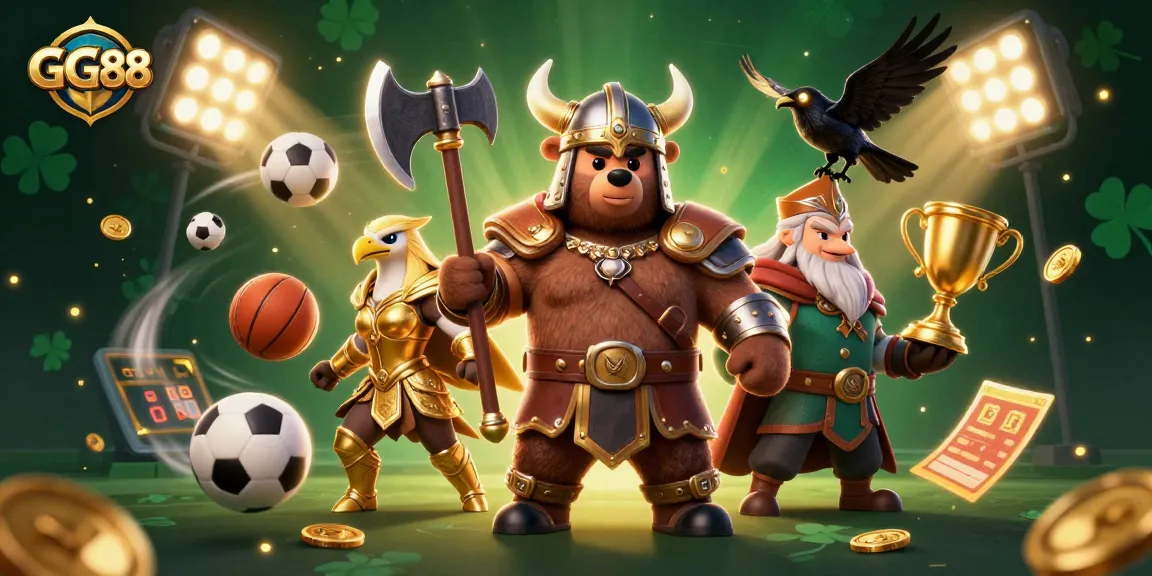 Experience thrilling gameplay at GG88 with a Viking warrior, Valkyrie, and casino elements in motion.
