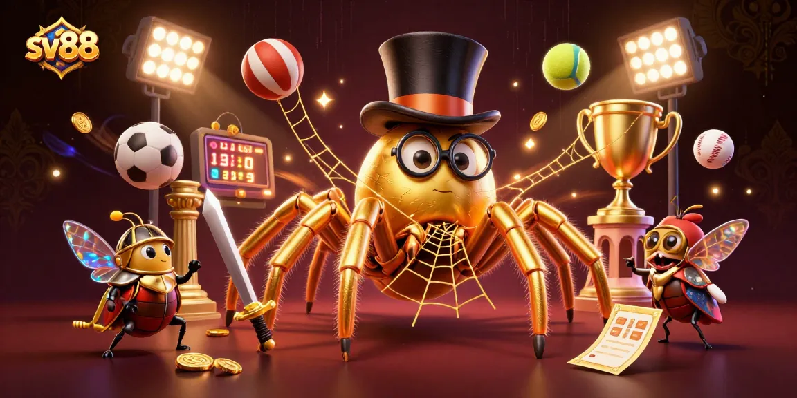 Experience excitement at sv88 with a golden tarantula and knight amidst dynamic sports betting action.
