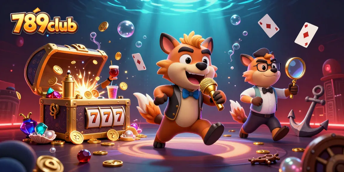 Engage with dynamic 789club gaming at this vibrant 3D casino illustration featuring lively hyenas.