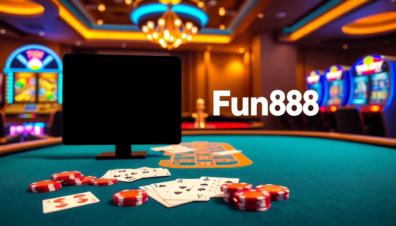 Experience thrilling gameplay at Fun88 with vibrant casino tables and exciting slot machines.