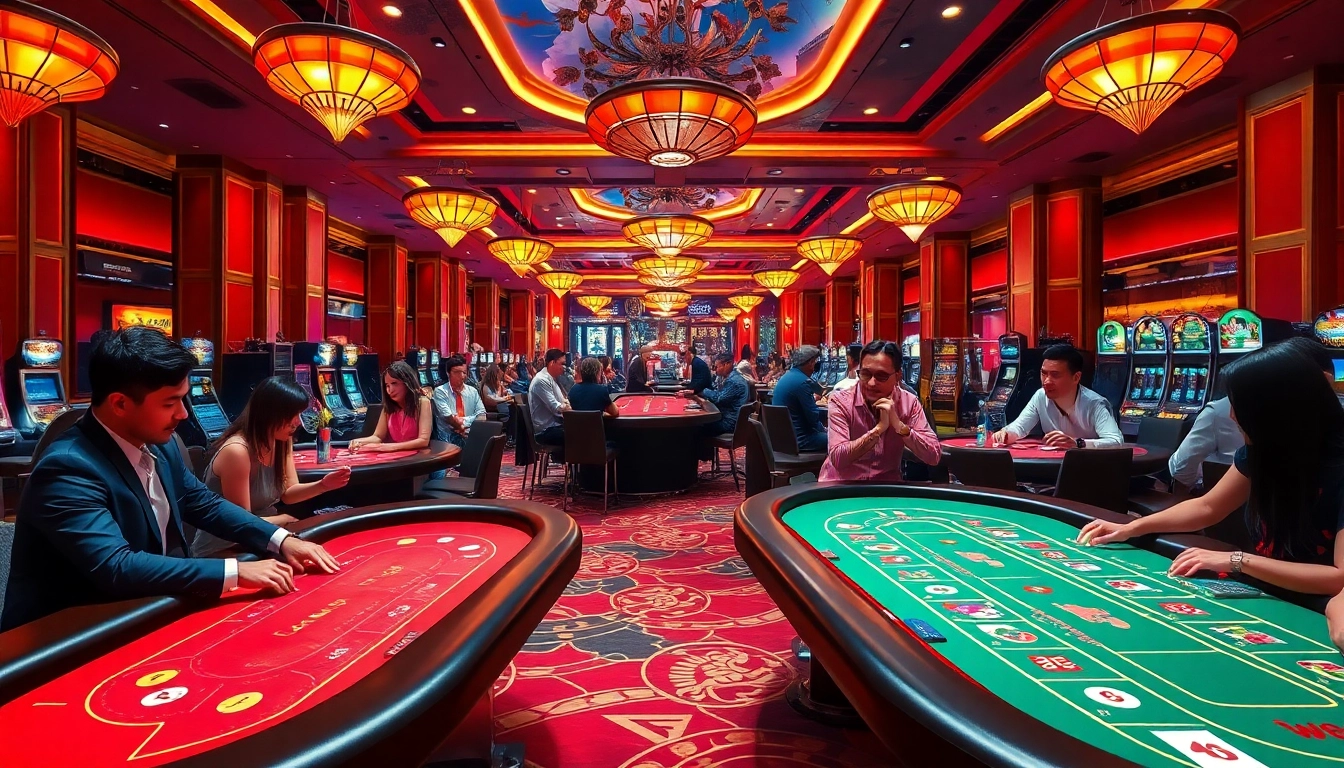 Exciting gaming action at w88.nyc casino with vibrant baccarat and blackjack tables.