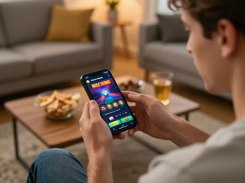 Engage in online gaming and link vào Hi88 for the ultimate betting experience on a smartphone in a cozy setting.