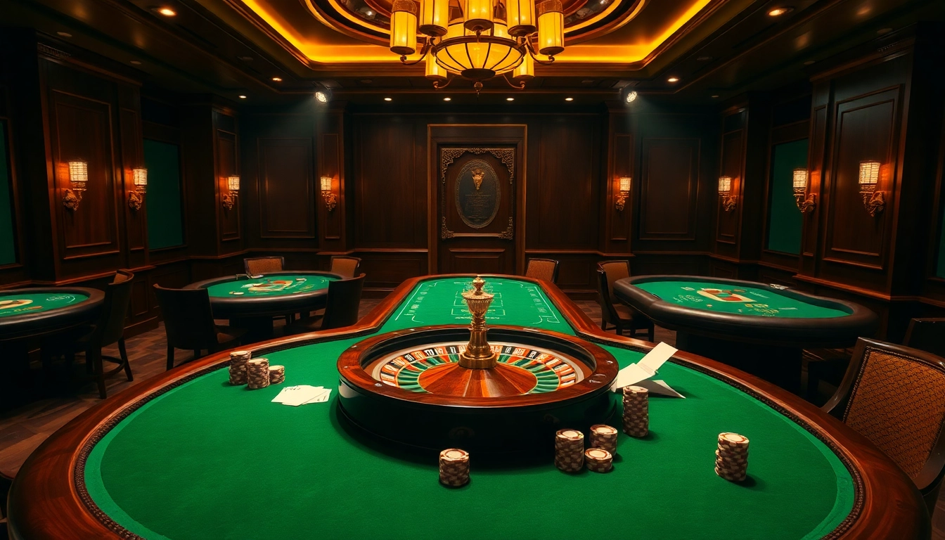 Engage with thrilling games at Nhà Cái OK8386, featuring lively casino tables and vibrant poker chips.