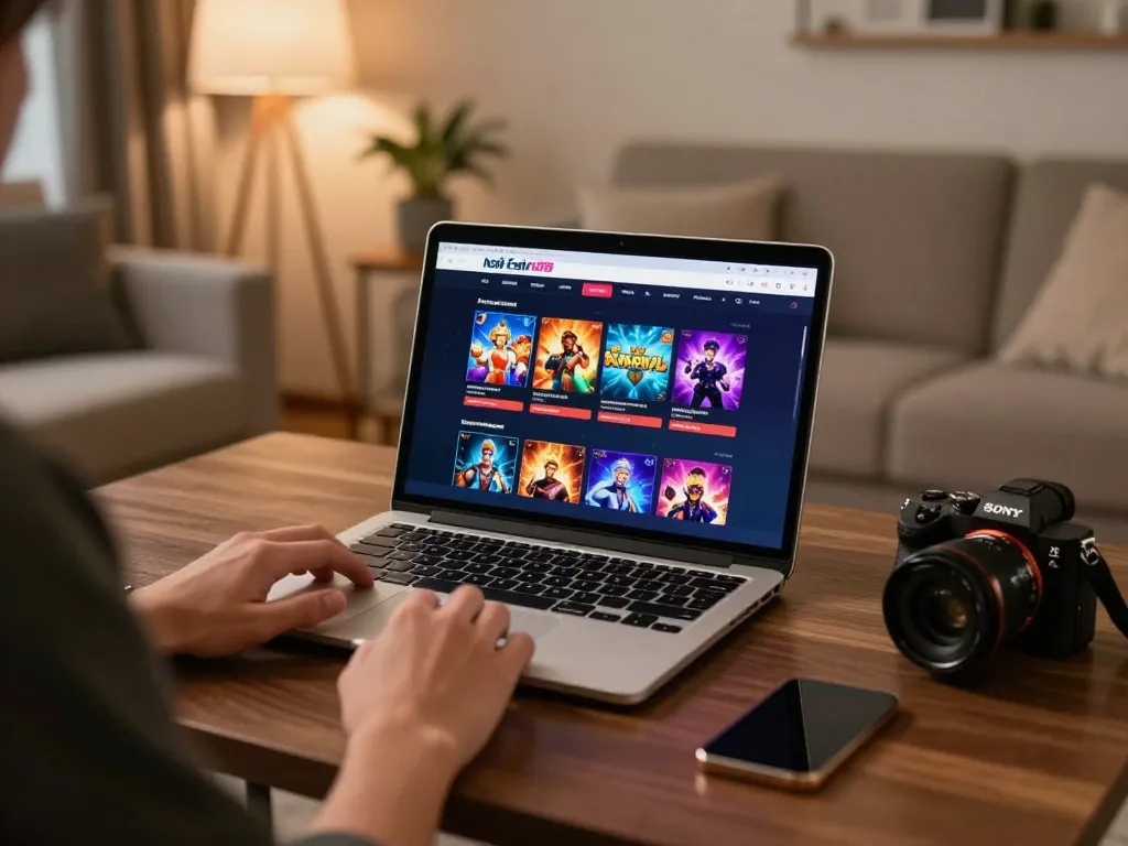 Engaging online gaming experience on nhà cái xin88 platform with vibrant interface and cozy setup