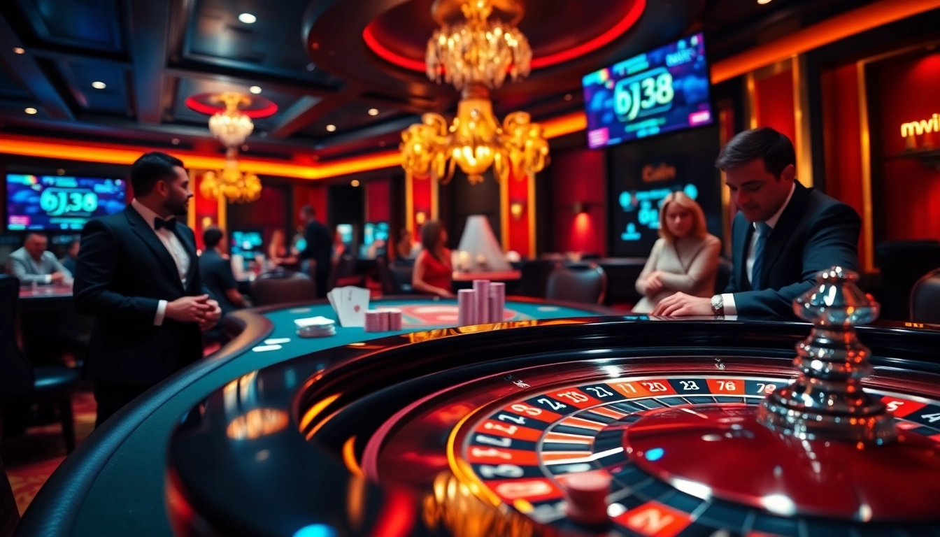 The bj38 online gaming experience captures the thrill of live betting at a professional casino setting.