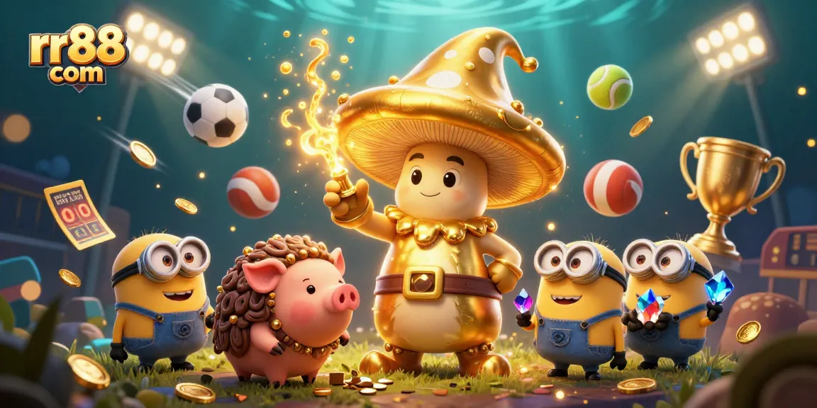 Engage with rr88 com's thrilling gaming adventures in this vibrant, magical 3D scene.