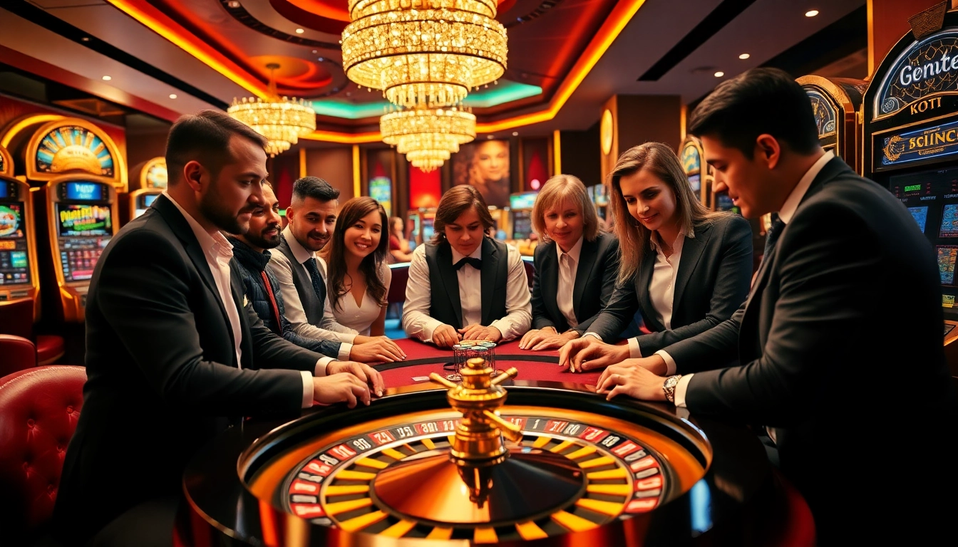 Engage in thrilling gameplay at luck8's luxurious casino tables filled with colorful chips and games.