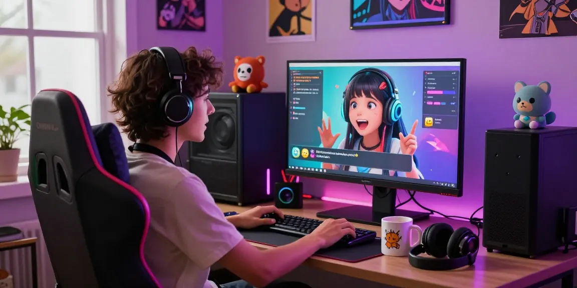 Delightful ecchi chat AI interaction in a cozy gaming setup