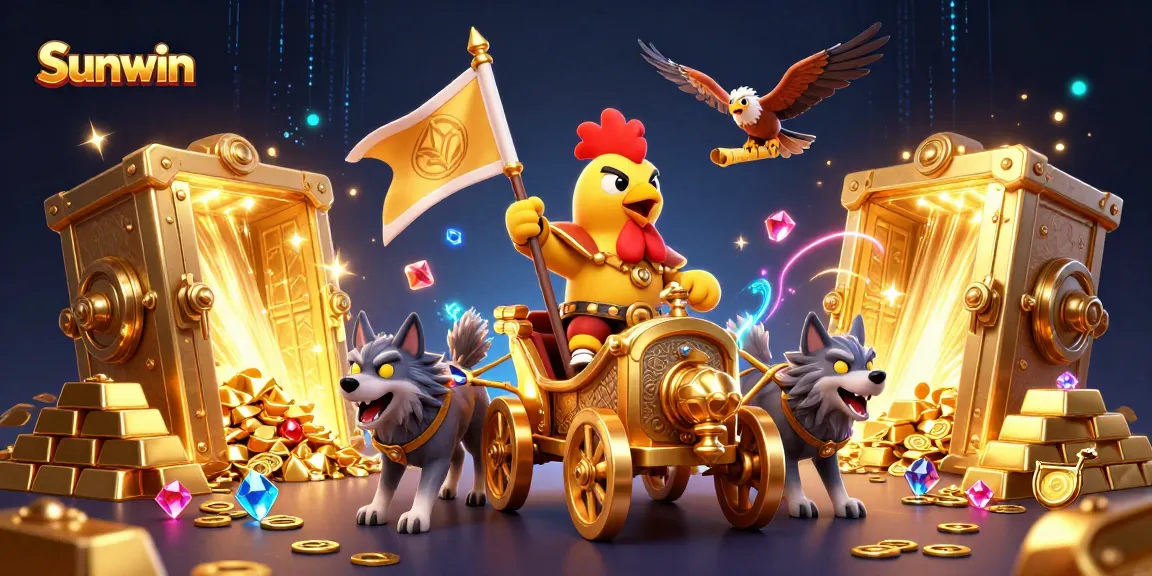 Engage with thrilling gameplay at Sunwin, featuring vibrant 3D characters and dynamic casino elements.