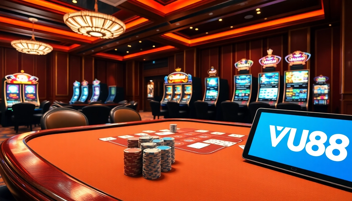 Experience the excitement of online gaming at https://vu88.ink/ with professional casino tables and vibrant slot machines.