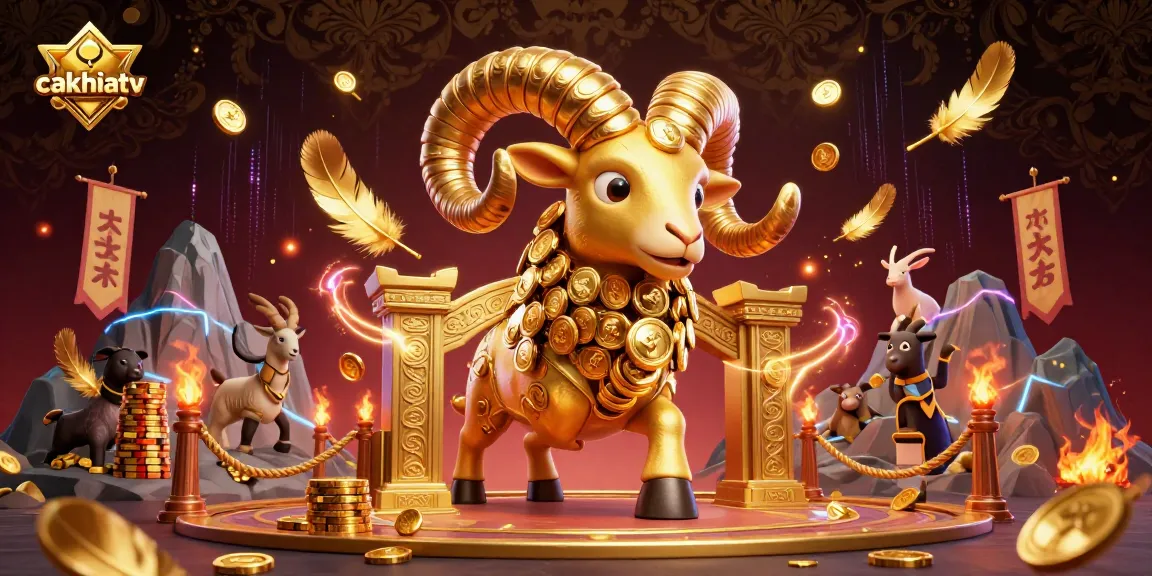 Experience thrilling action with the cakhiatv golden ram charging through a dynamic casino scene.