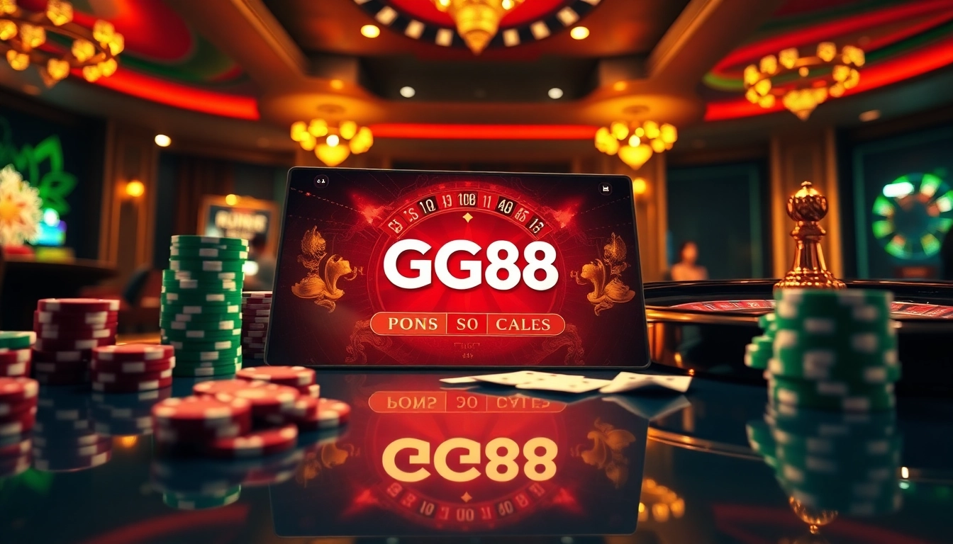 Experience GG88 seamless betting with luxurious casino elements and a vibrant interface.