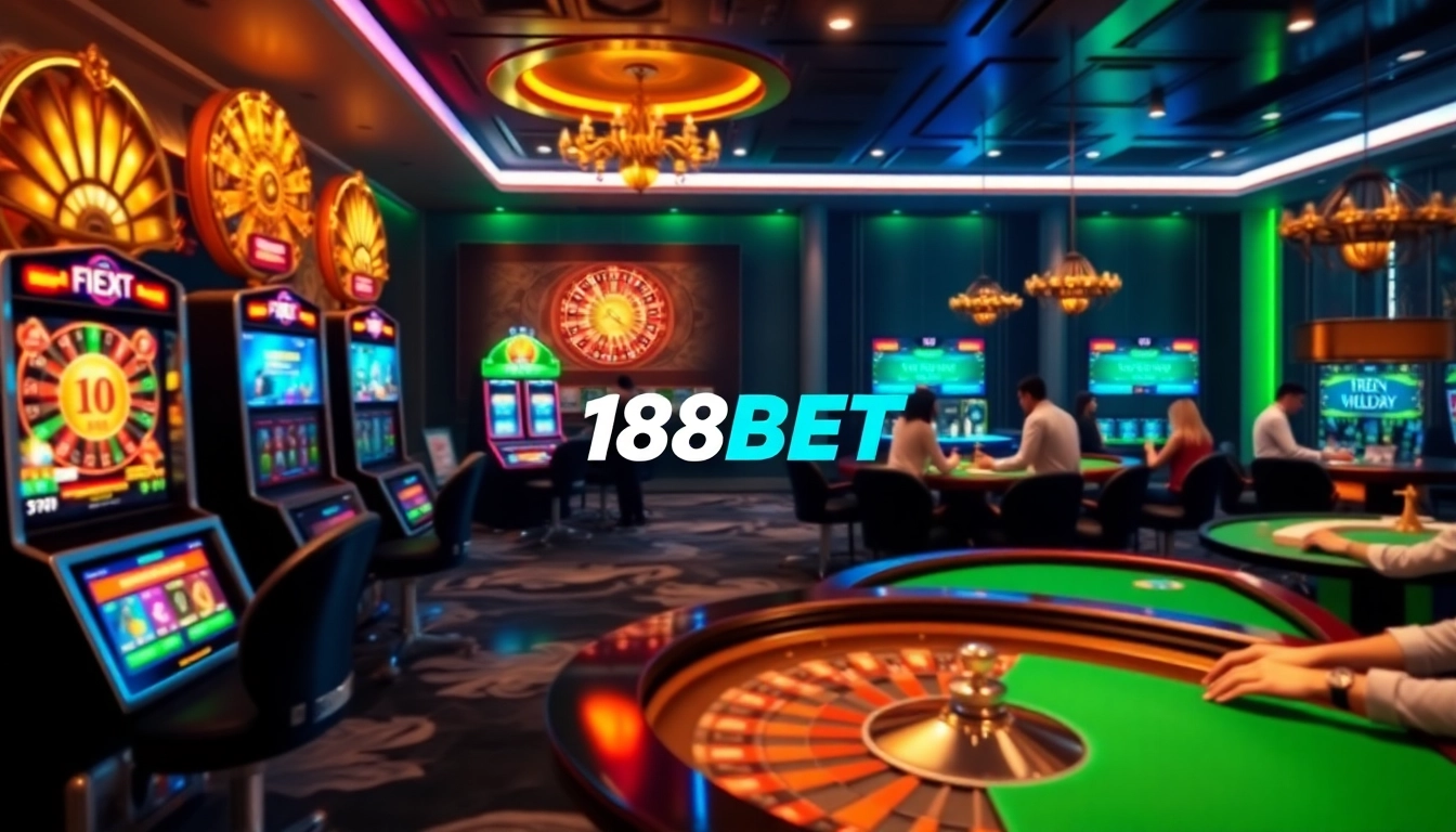 Players enjoying immersive online gaming experiences at 188BET with engaging casino visuals.