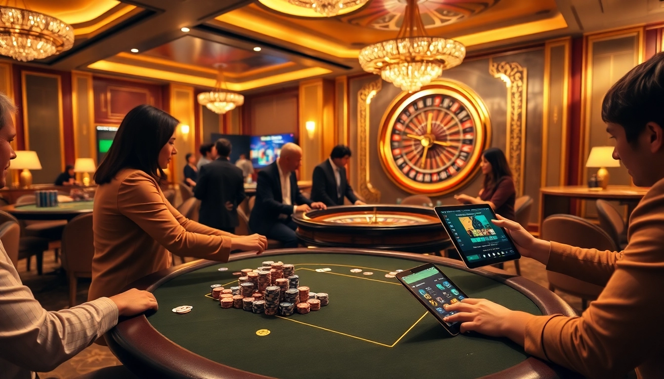 Playing at an exciting casino table while engaging with ok9 for an unforgettable gambling experience.