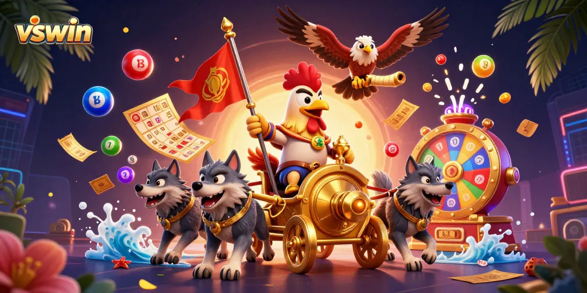 Experience thrilling gameplay and excitement at vswin, where colorful lottery balls and vibrant casino elements abound.