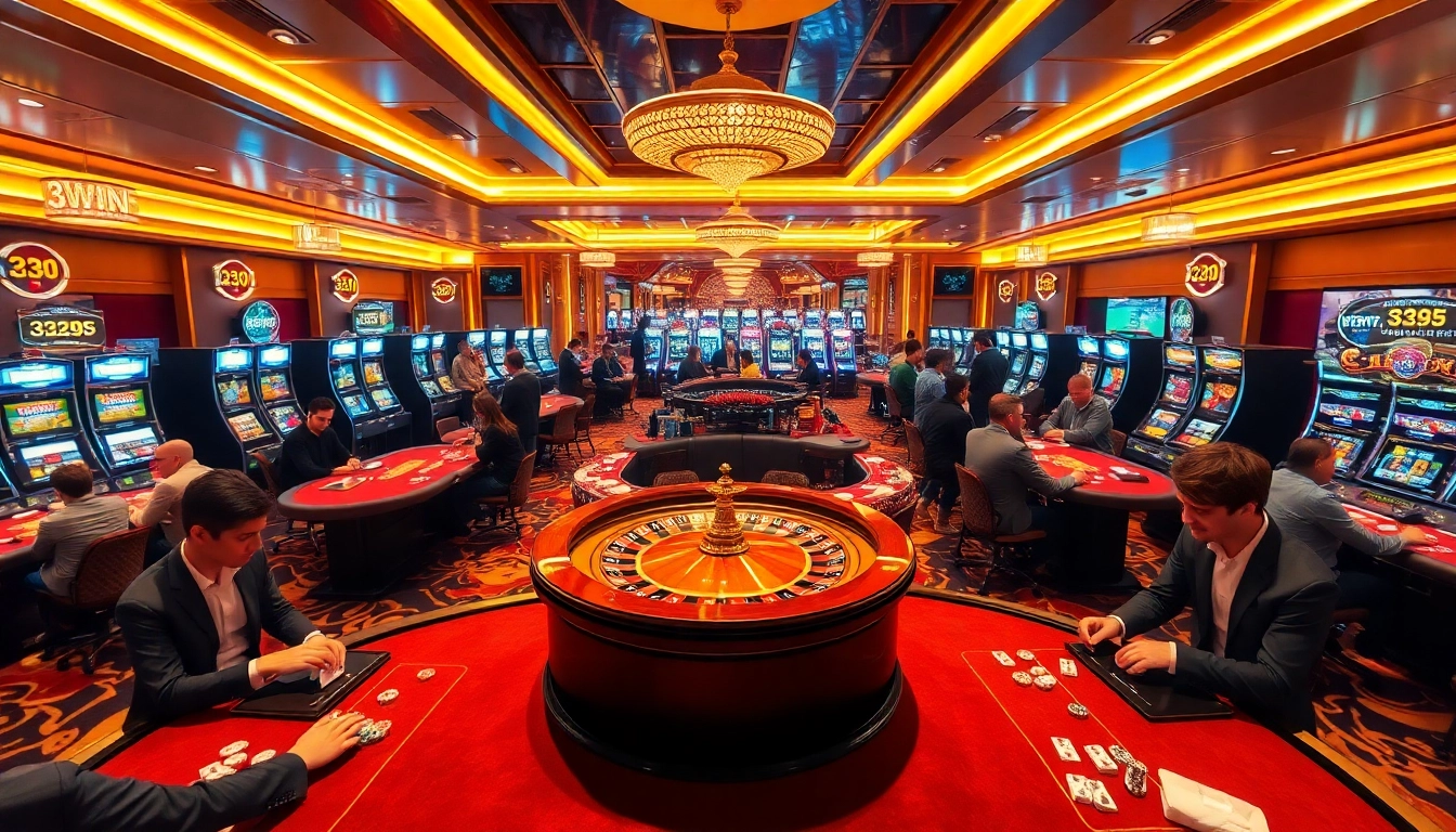 Experience thrilling gambling excitement at 33win.fast casino tables filled with bets and action.