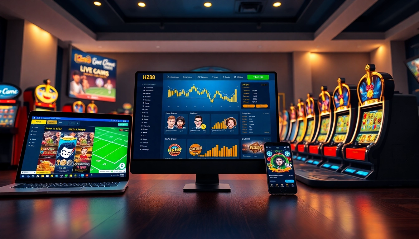 Vibrant HZ88 online betting platform interface with engaging games and user-friendly design.