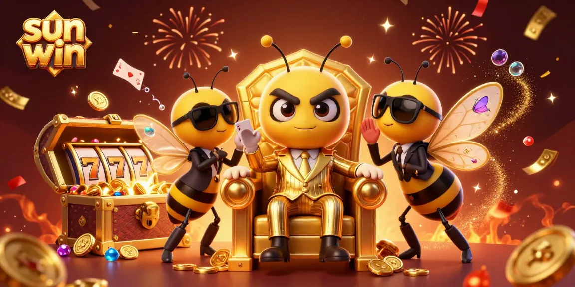 Experience thrilling wins with Sun Win's 3D casino scene packed with vibrant games and characters.