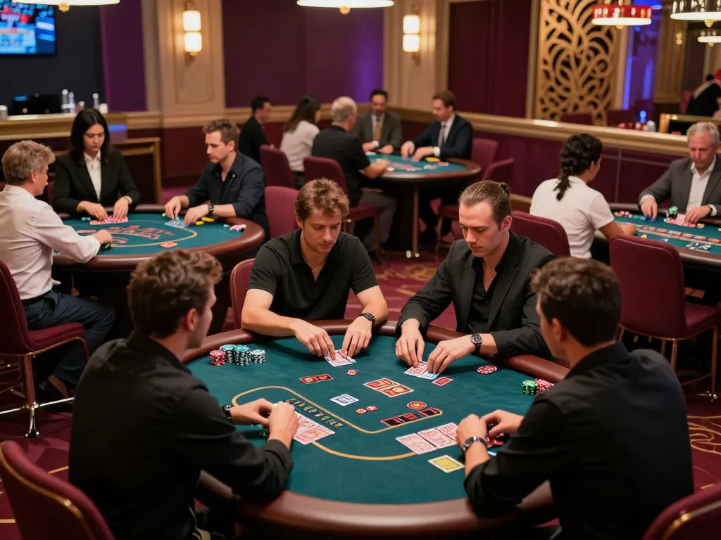 Experience the excitement of gaming at MM88 with players engaged in strategic poker sessions.