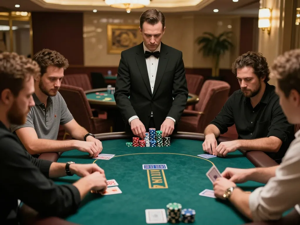A player placing a bet during an intense poker game at Sunwin casino, showcasing strategic gameplay with vibrant chips and cards.