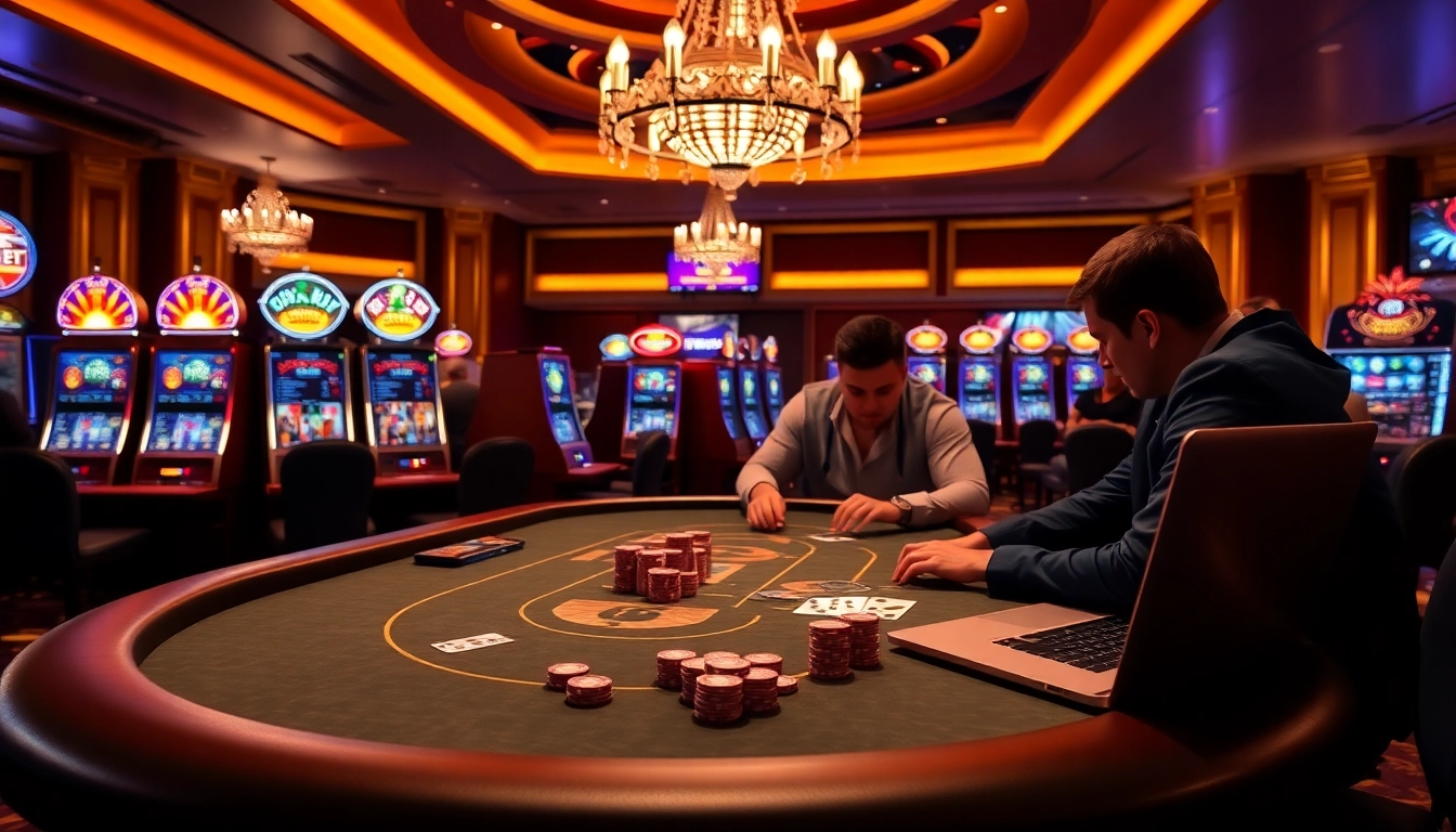 Experience the thrilling atmosphere of gambling at 789bet with vibrant casino tables and engaging games.