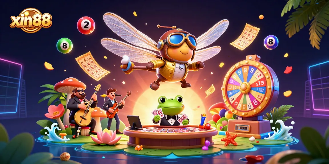 Experience excitement at xin88 with a vibrant casino scene featuring dynamic characters and colorful gaming elements.