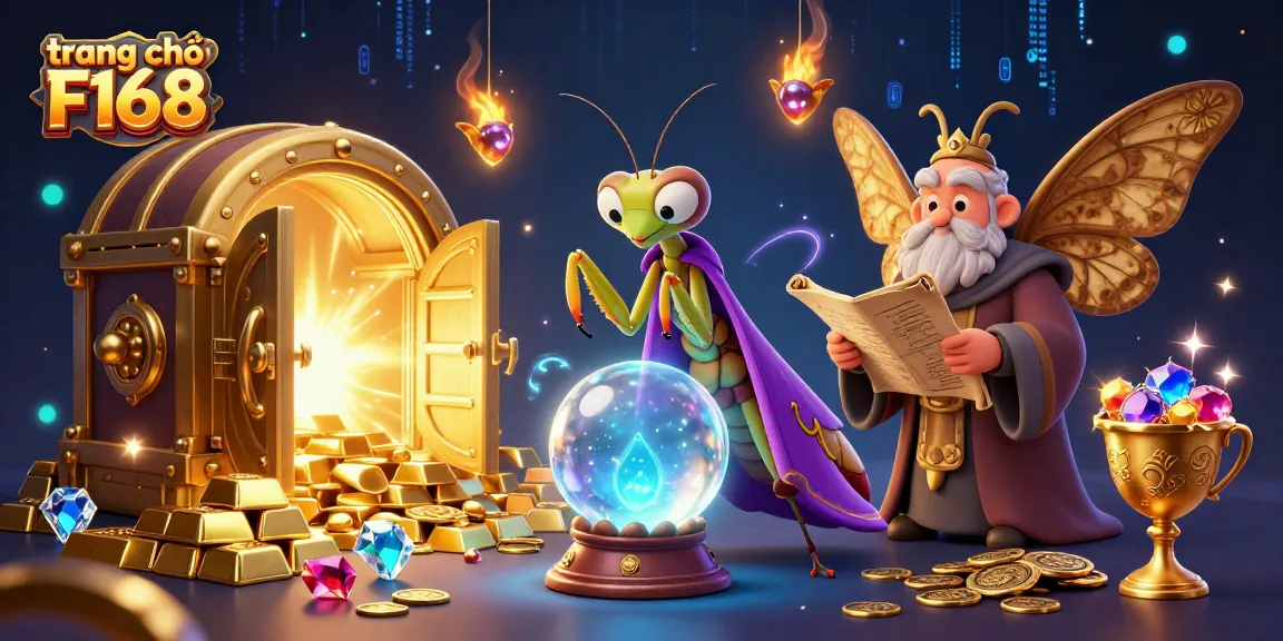 Experience the vibrant energy at trang chủ F168 with a mystical scene showcasing casino elements and engaging characters.