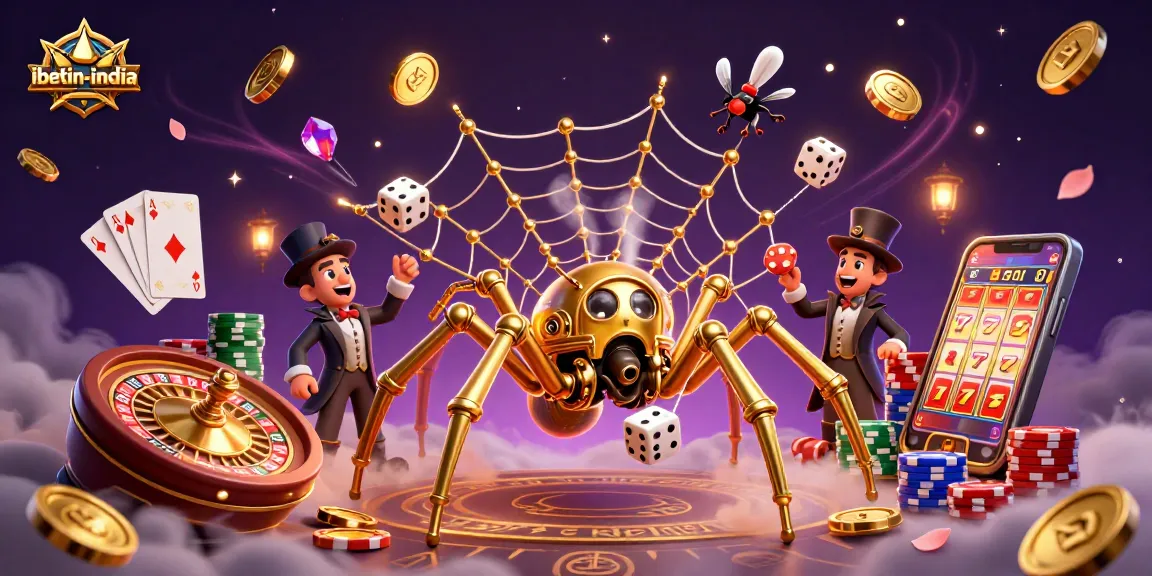 Experience thrilling fun with ibetin-india as the golden spider weaves fortunes in a lively casino.