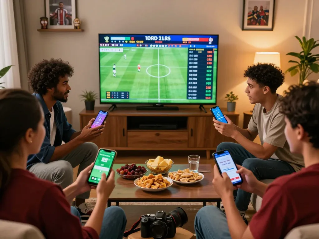 Soi kèo hôm nay at a lively gathering with friends discussing soccer match odds and strategies