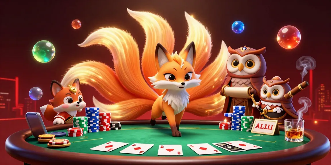 Join the fbas characters in an energetic casino scene surrounded by vibrant poker elements.