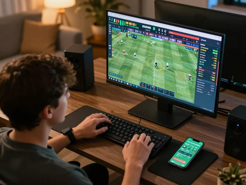 Efficiently placing strategic bets on 86bet online platform with multiple screens and smartphone.