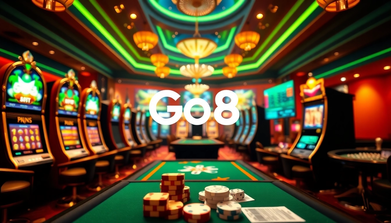 Exciting Go8 online gambling scene showcasing vibrant casino visuals and technology.