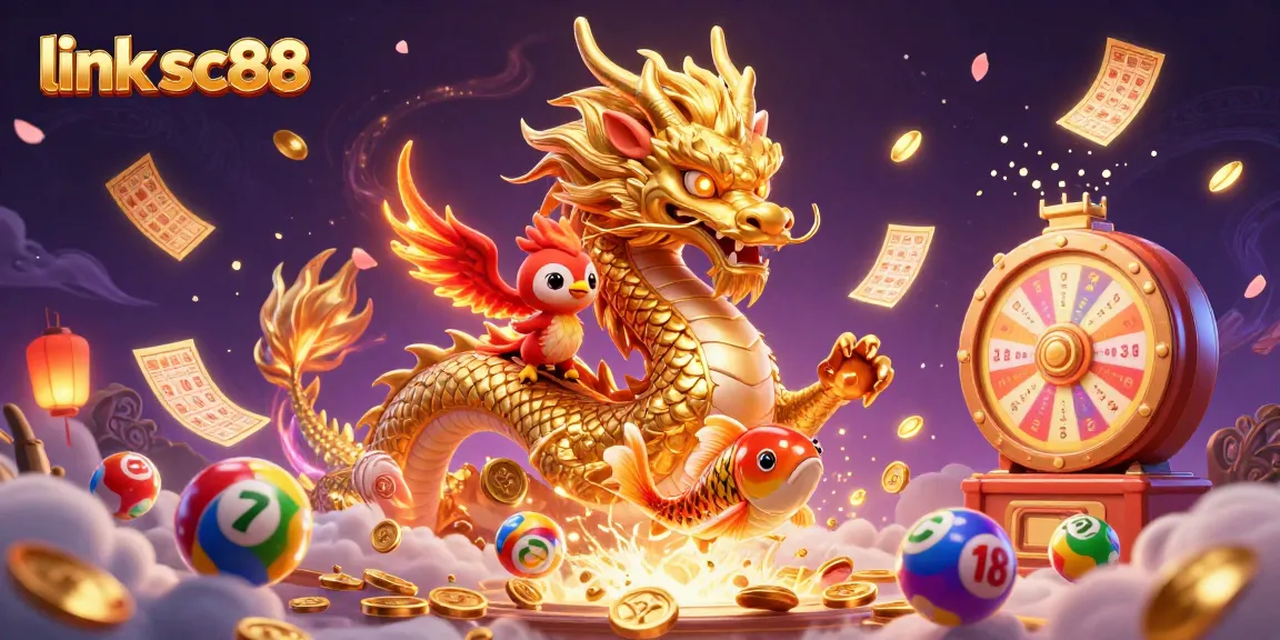 Engage with the thrilling world of link sc88, featuring a fierce dragon and vibrant casino game elements.