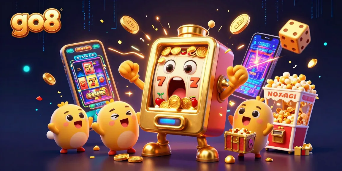 Spin the go8 slot machine for instant jackpots with coins pouring from its mouth as baby machines cheer.